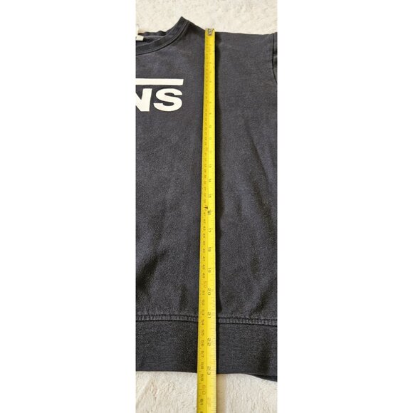 Vans Sweatshirt Womens Large Black Long Sleeve Pullover Checker Sleeve - Picture 11 of 13